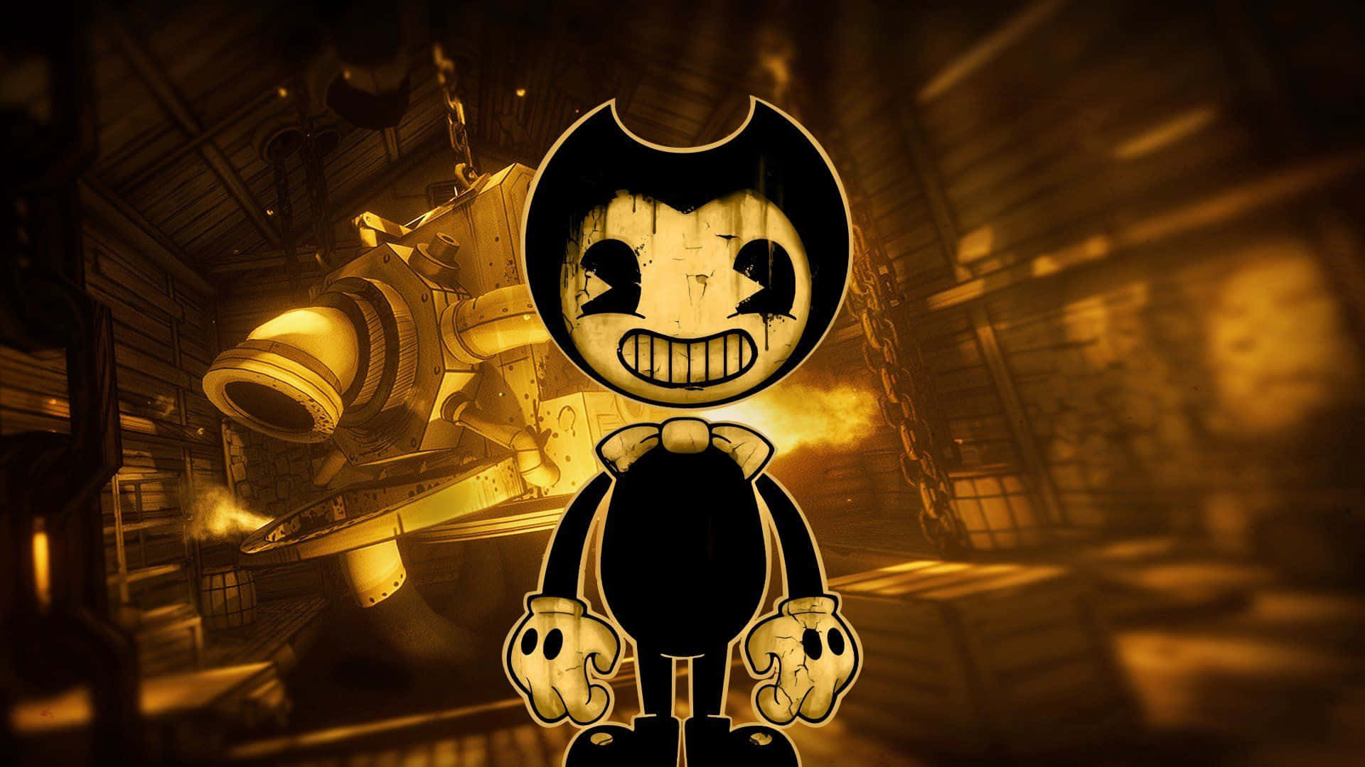 Bendy Striking A Pose In The Vintage World Of Animation Background