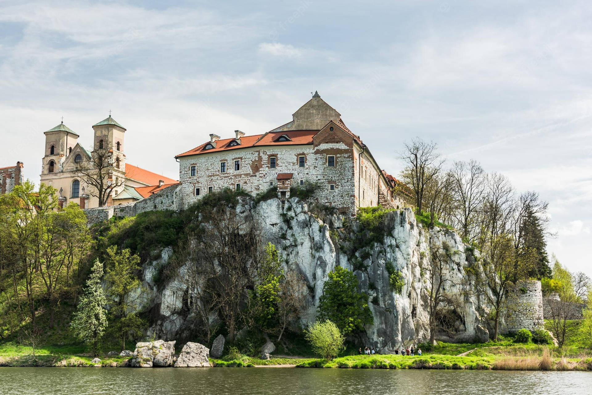 Benedictine Abbey In Tyniec, Krakow Poland Background