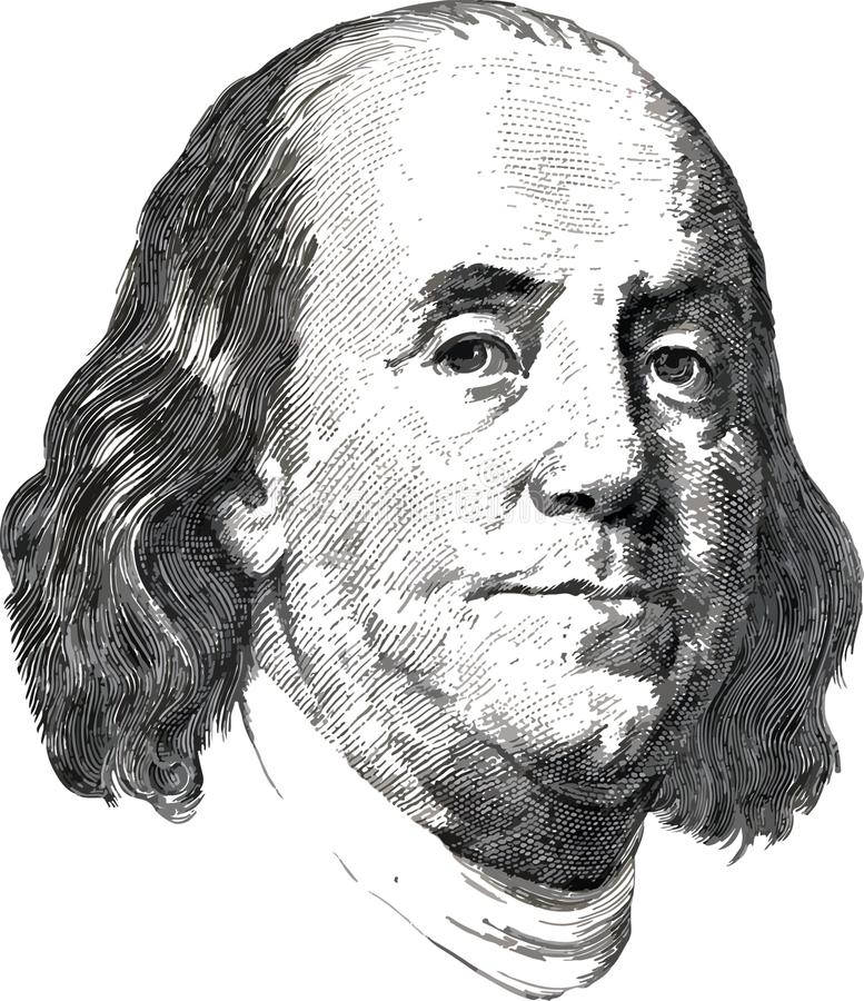 Benjamin Franklin Black And White Portrait Background