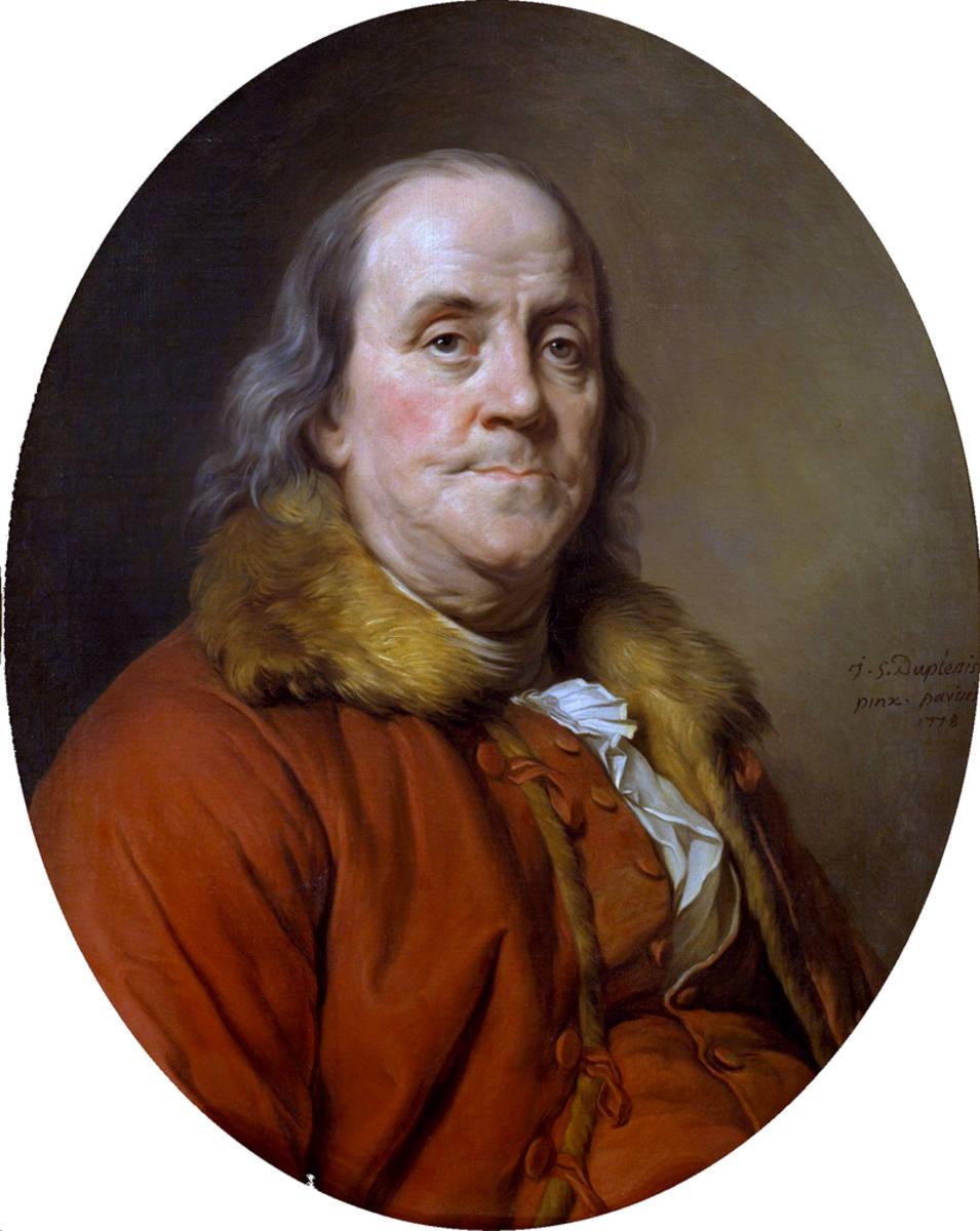 Benjamin Franklin In Fancy Red Coat Background