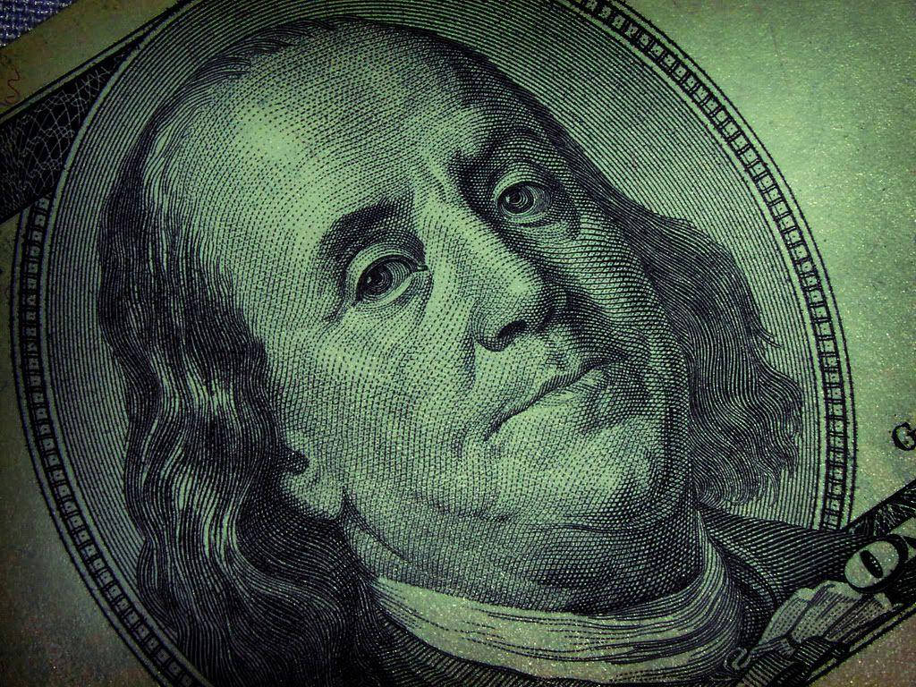 Benjamin Franklin One Hundred Dollar Bill Background