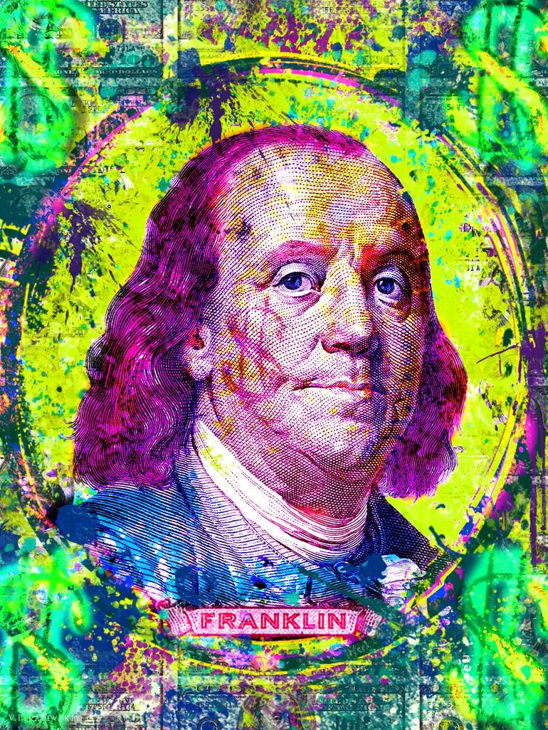 Benjamin Franklin Pop Art Background