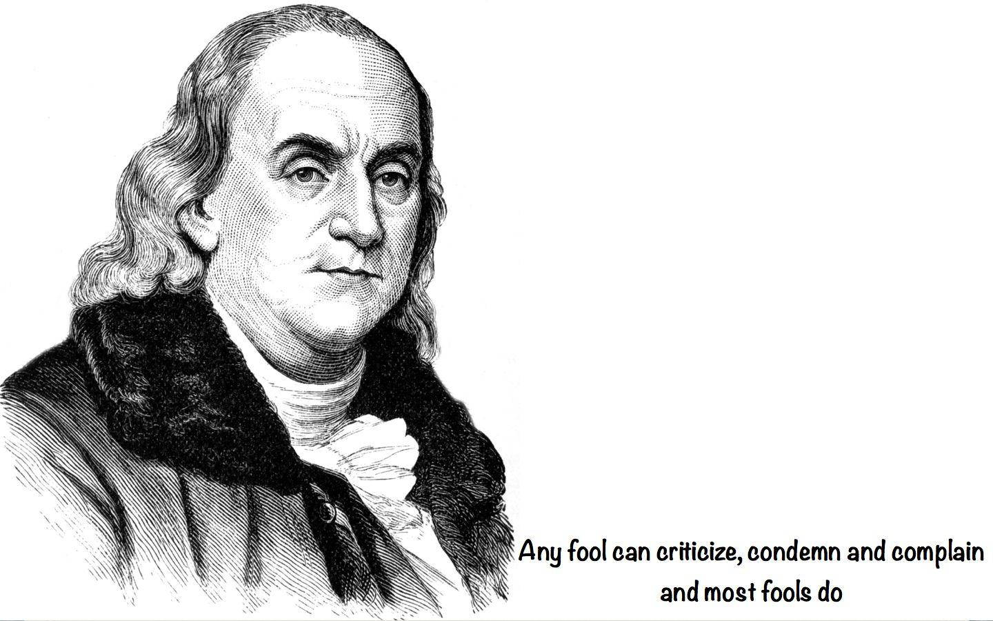 Benjamin Franklin Portrait With Quote Background