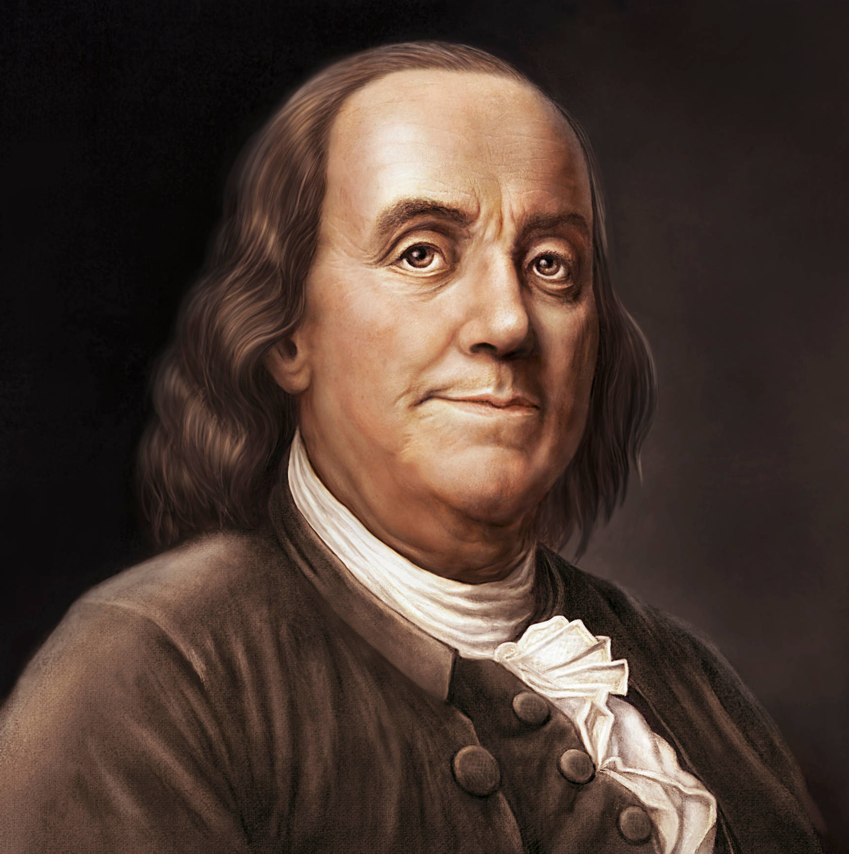 Benjamin Franklin Realistic Portrait Background