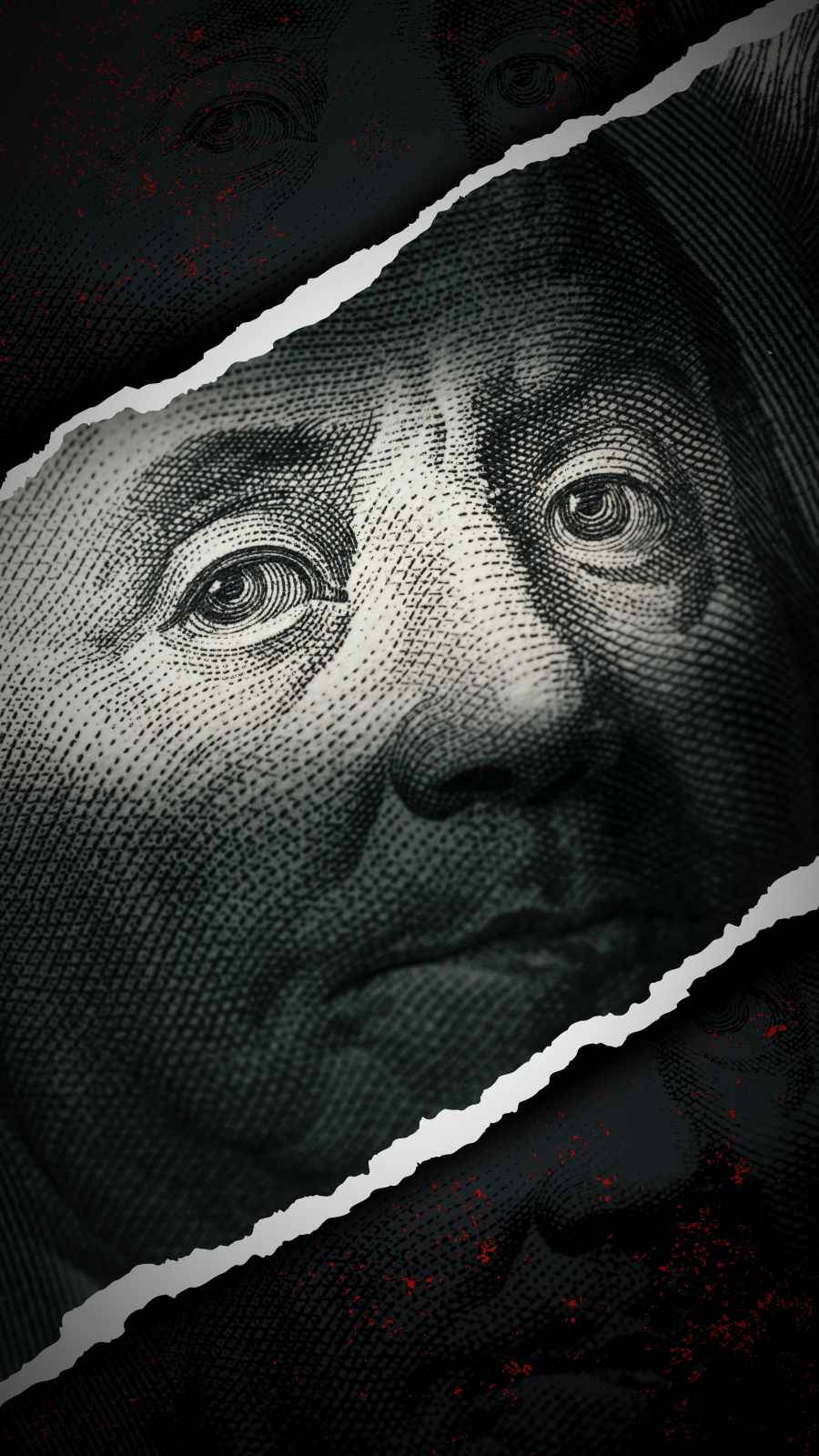 Benjamin Franklin Ripped Paper Art Background