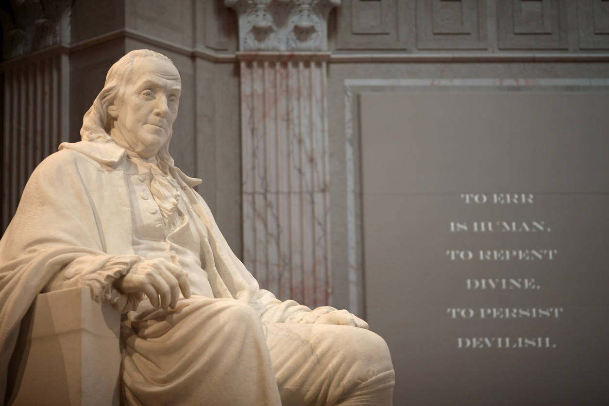 Benjamin Franklin Statue Background