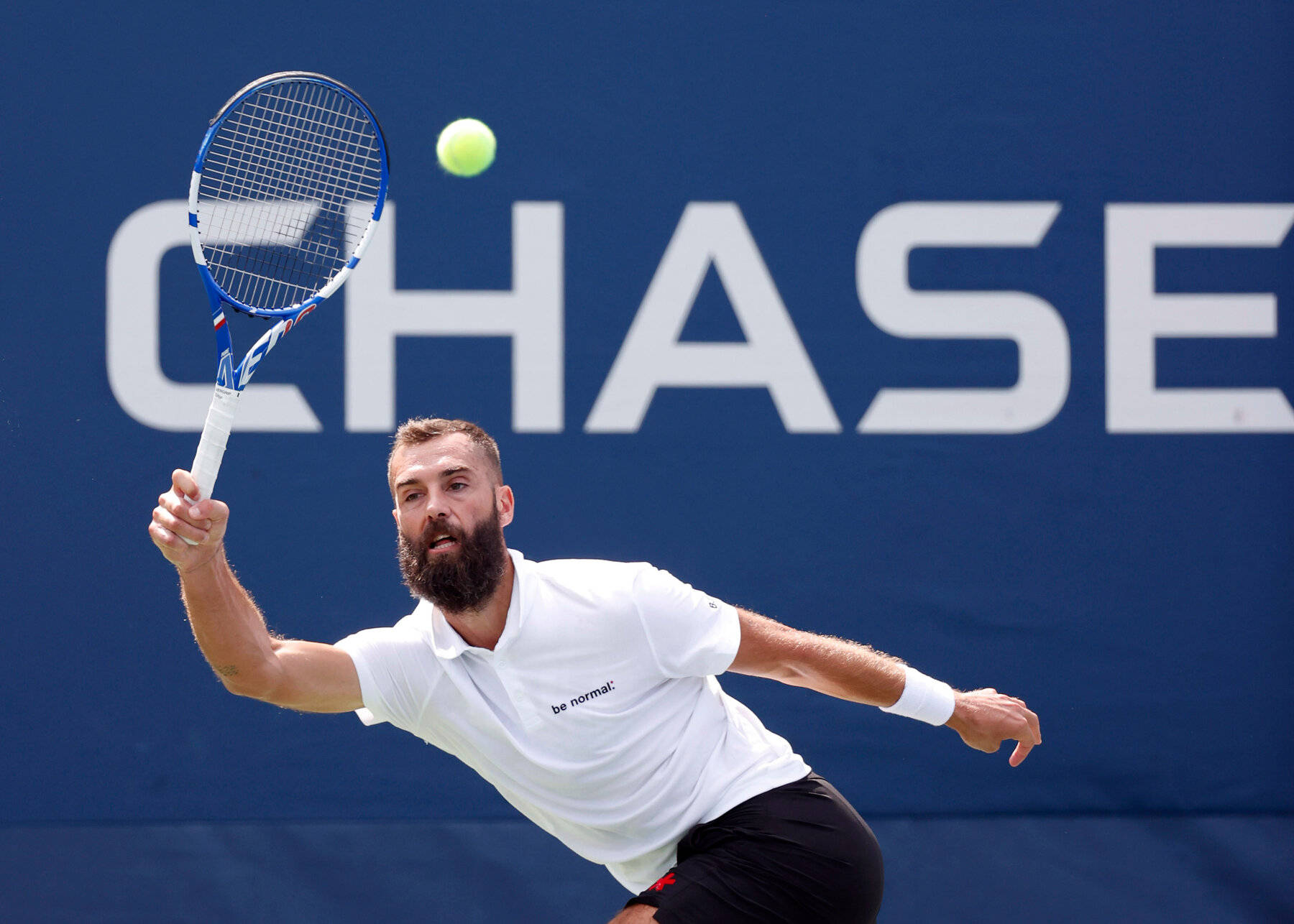 Benoit Paire Aiming To Hit Ball Background