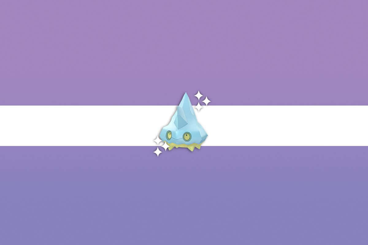 Bergmite With Sparkles In Purple And White Background
