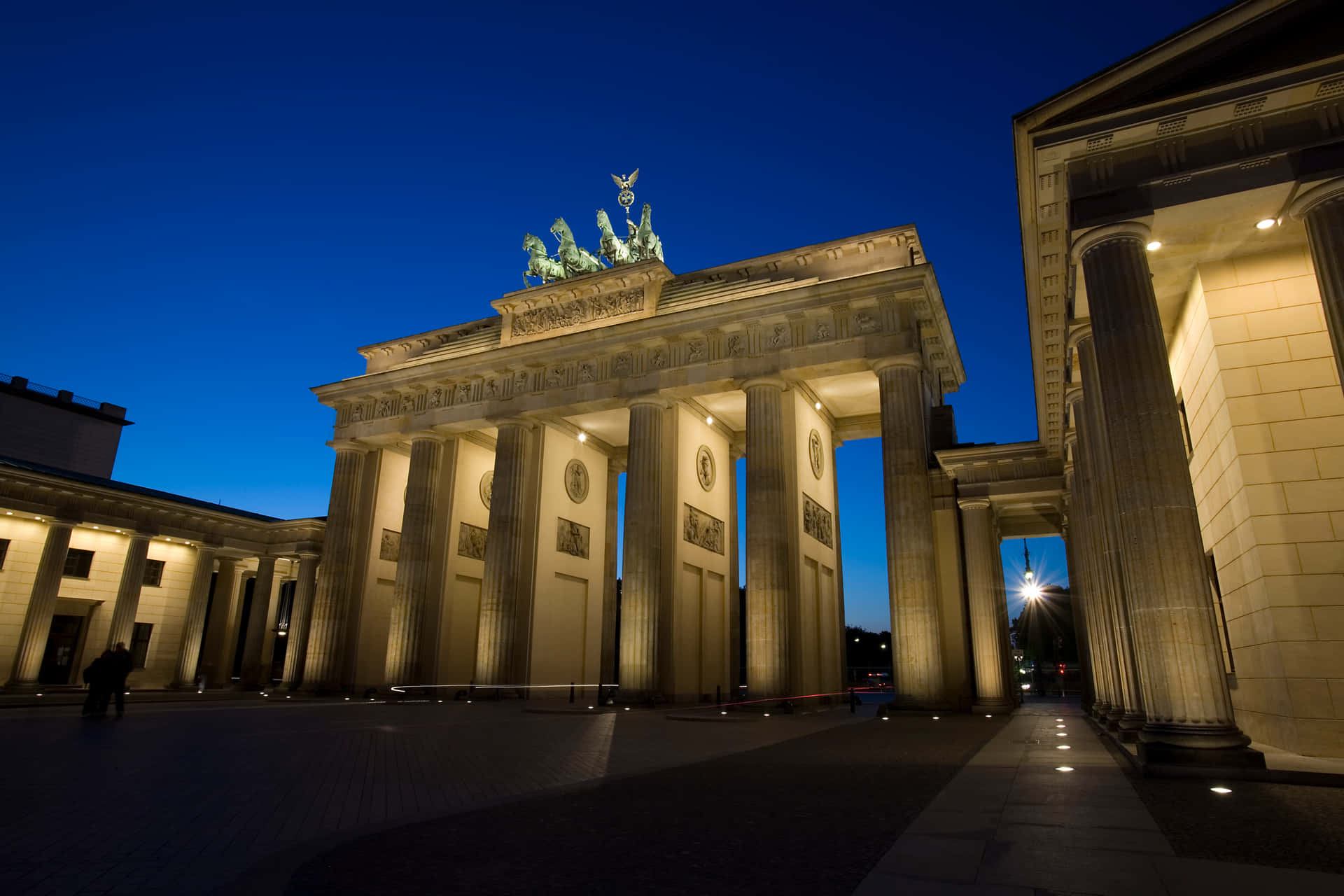 Berlin Brandenburg Gate Blue Sky Background