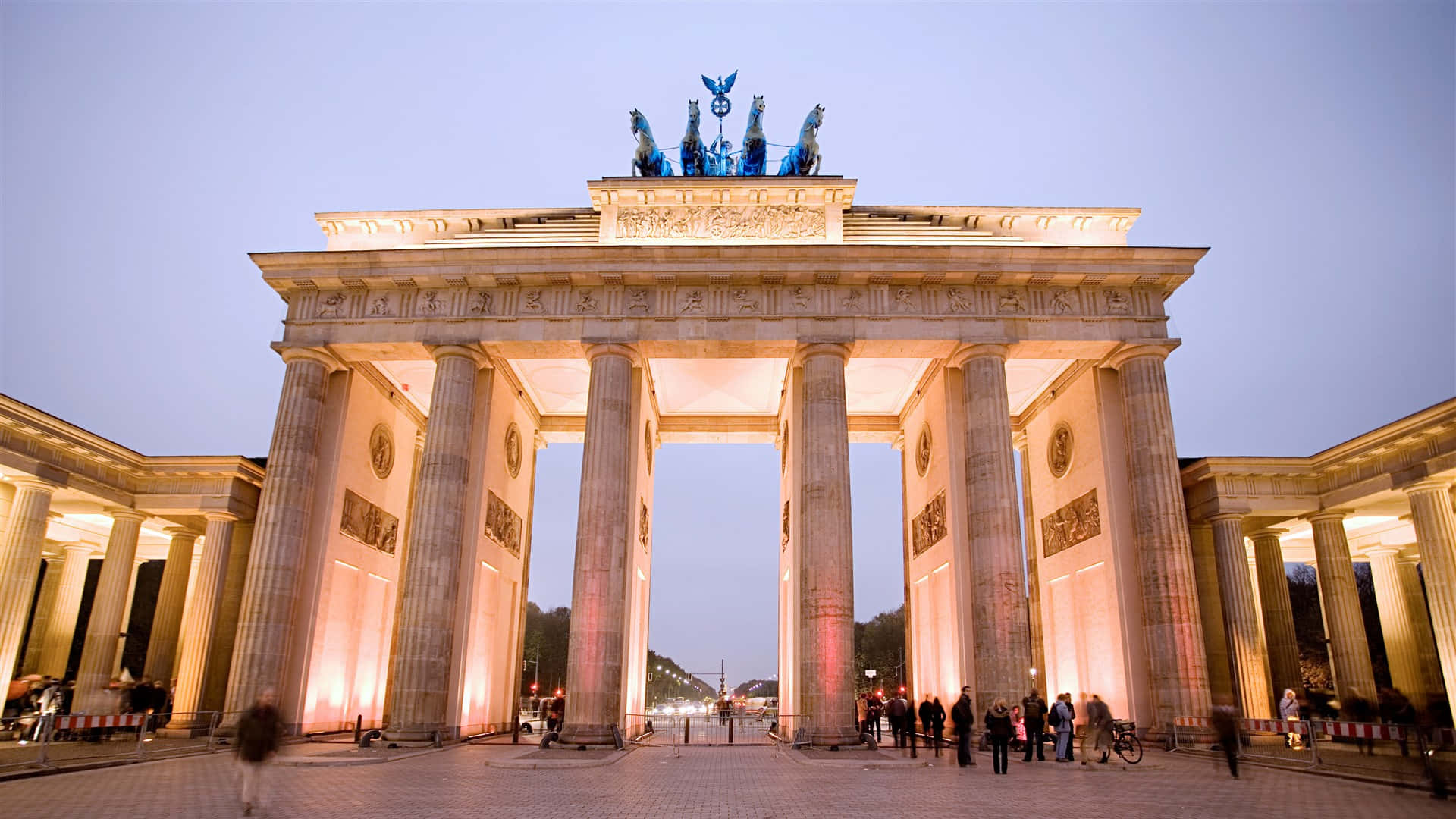 Berlin Brandenburg Gate Quadriga Clear Sky Background