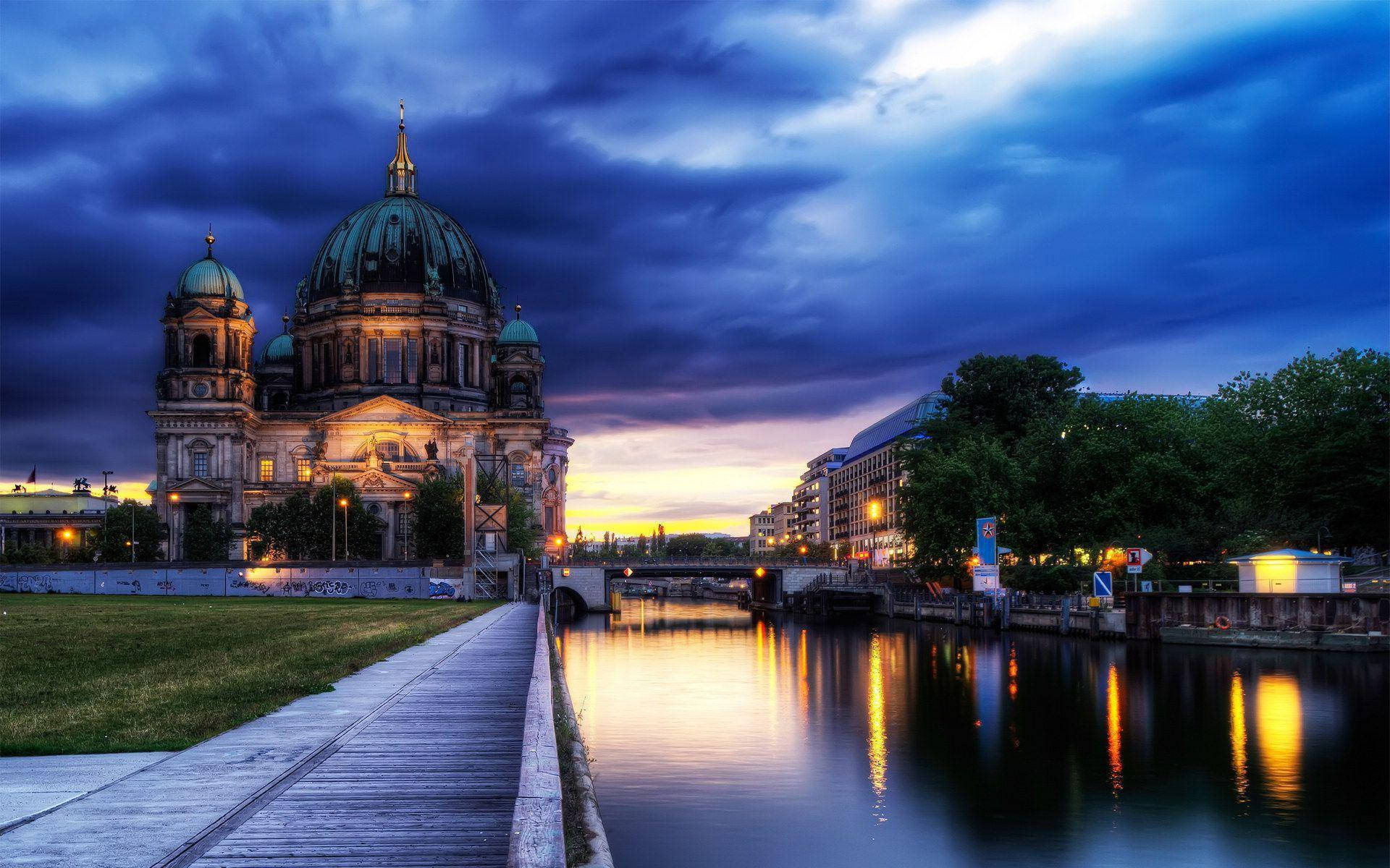 Berlin Cathedral Low Angle Background