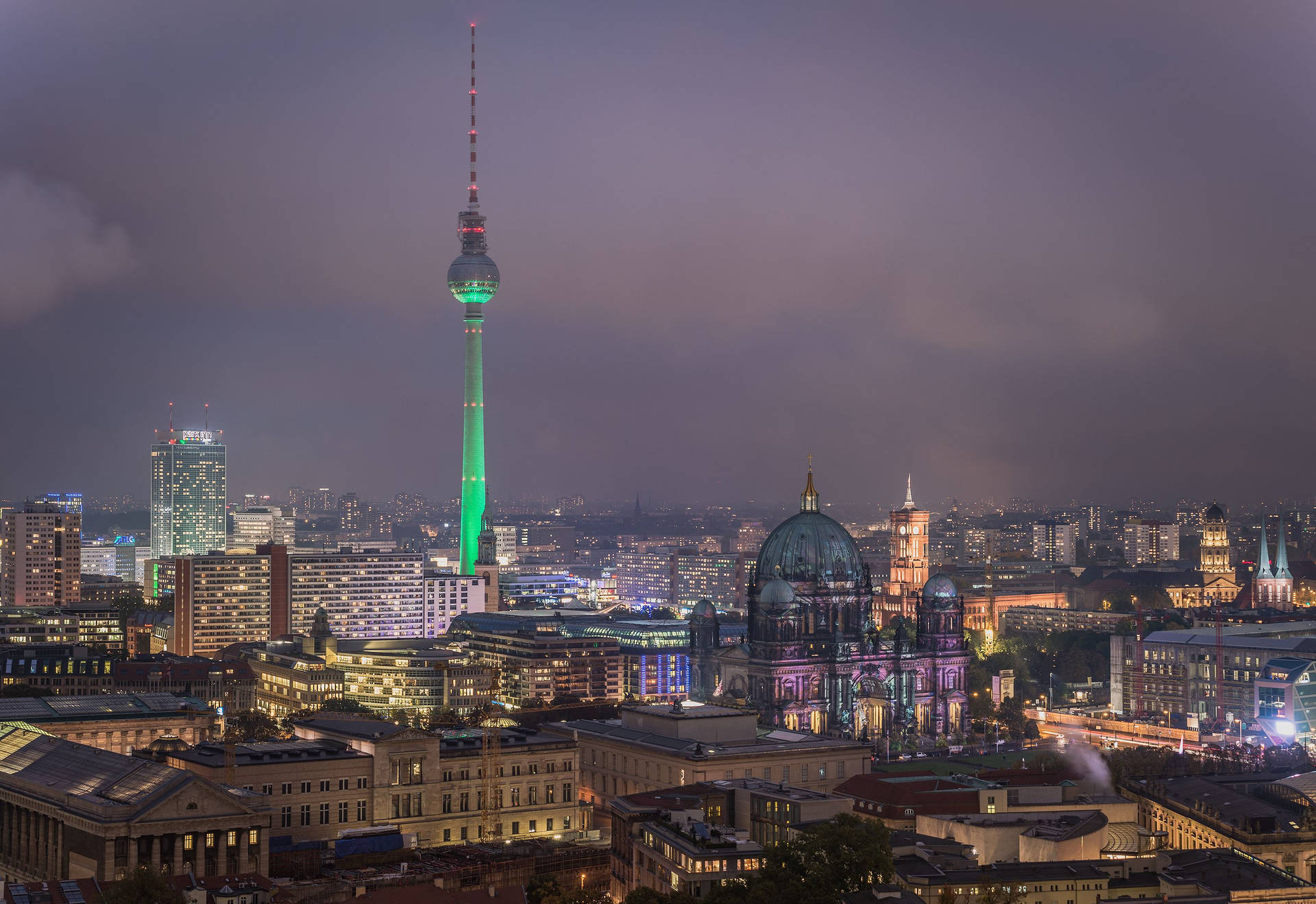 Berlin East City Of Lights Background