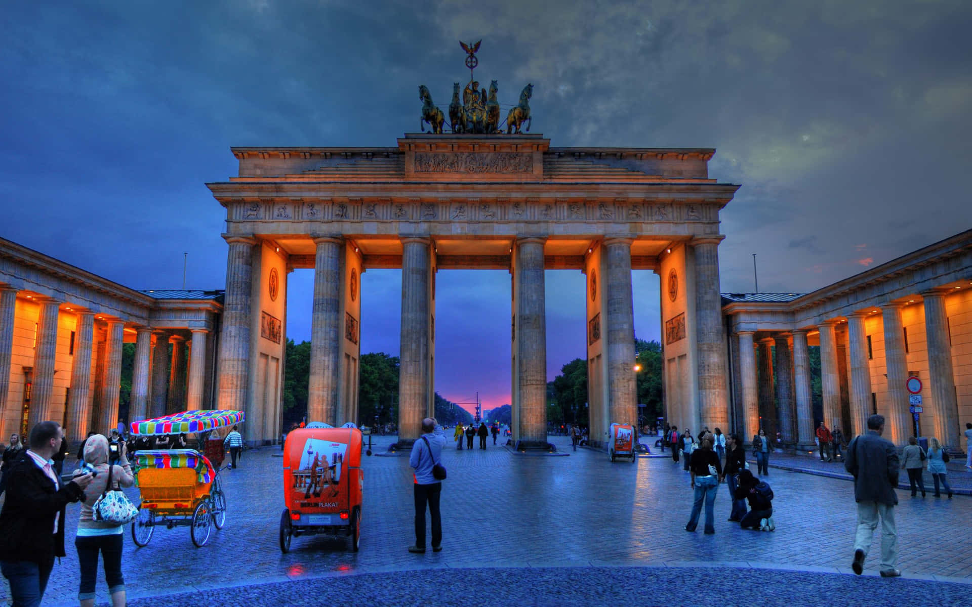 Berlin Germany Brandenburg Gate Quadriga Background