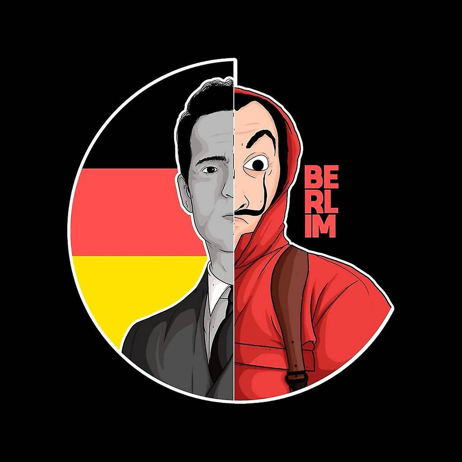 Berlin Money Heist Dali Mask Background