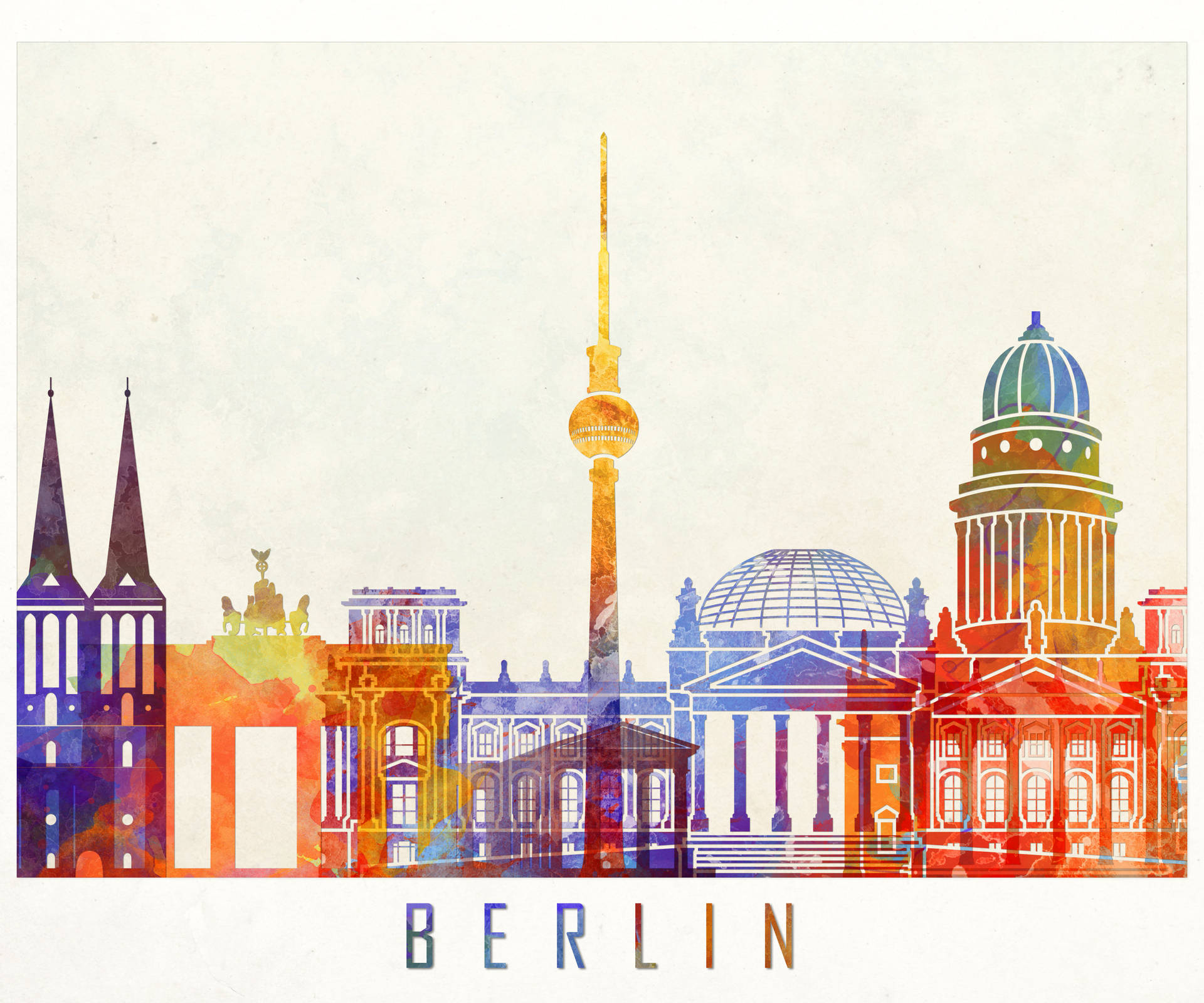 Berlin Tourists Spot Art Background