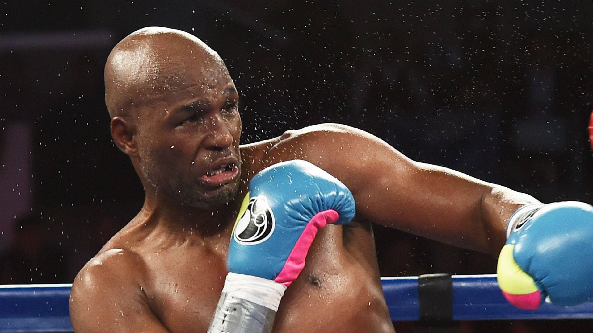 Bernard Hopkins With His Blue Gloves