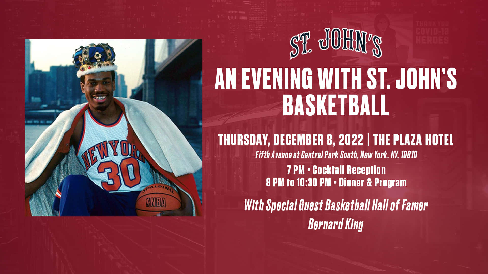 Bernard King Host Evening With St. John's Basketball Background