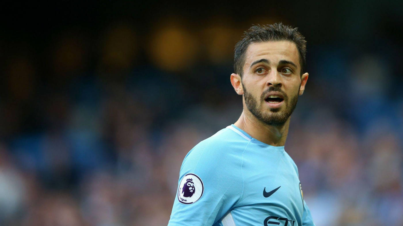 Bernardo Silva In A Blue Uniform Looking Left Background