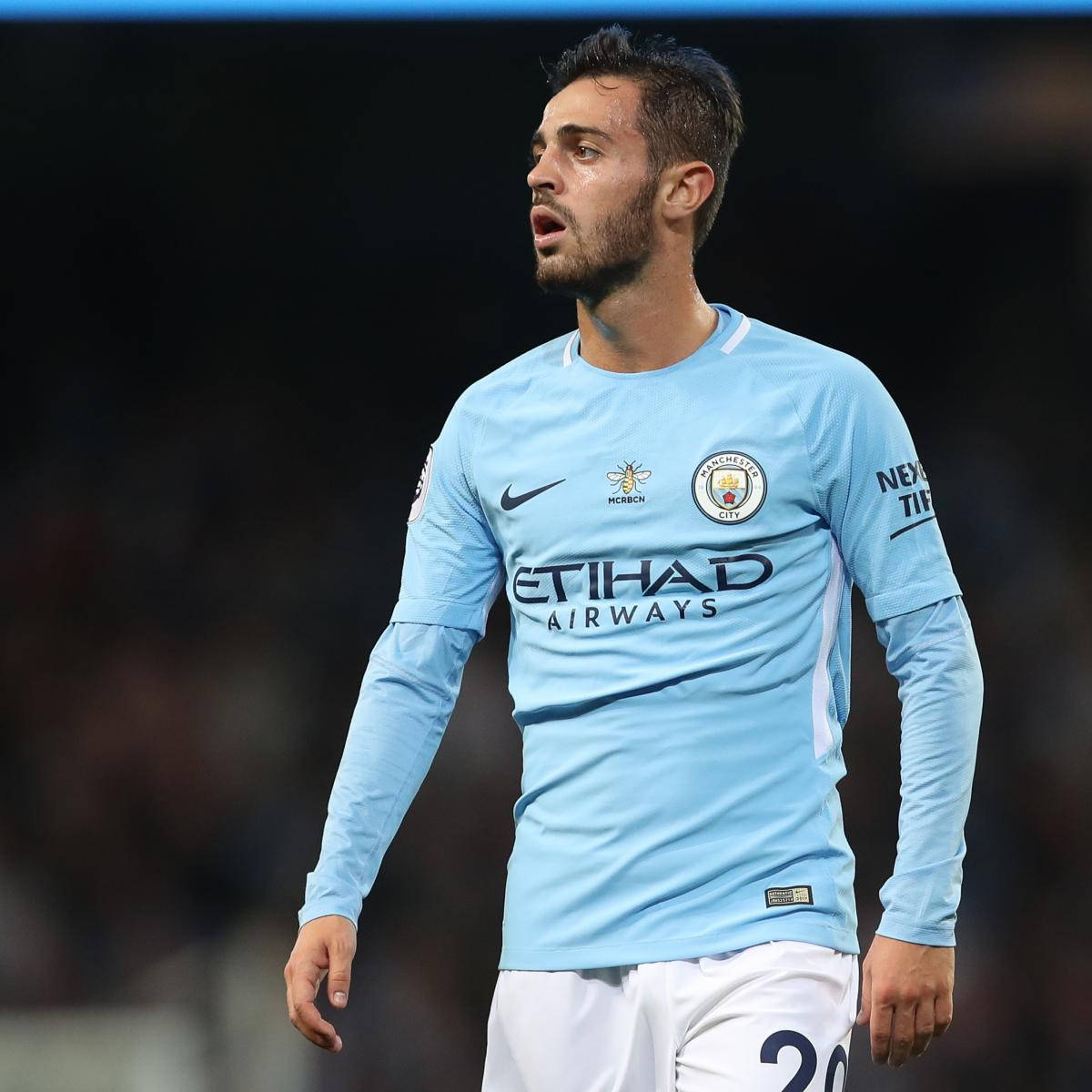 Bernardo Silva Walking In Blue Uniform Background