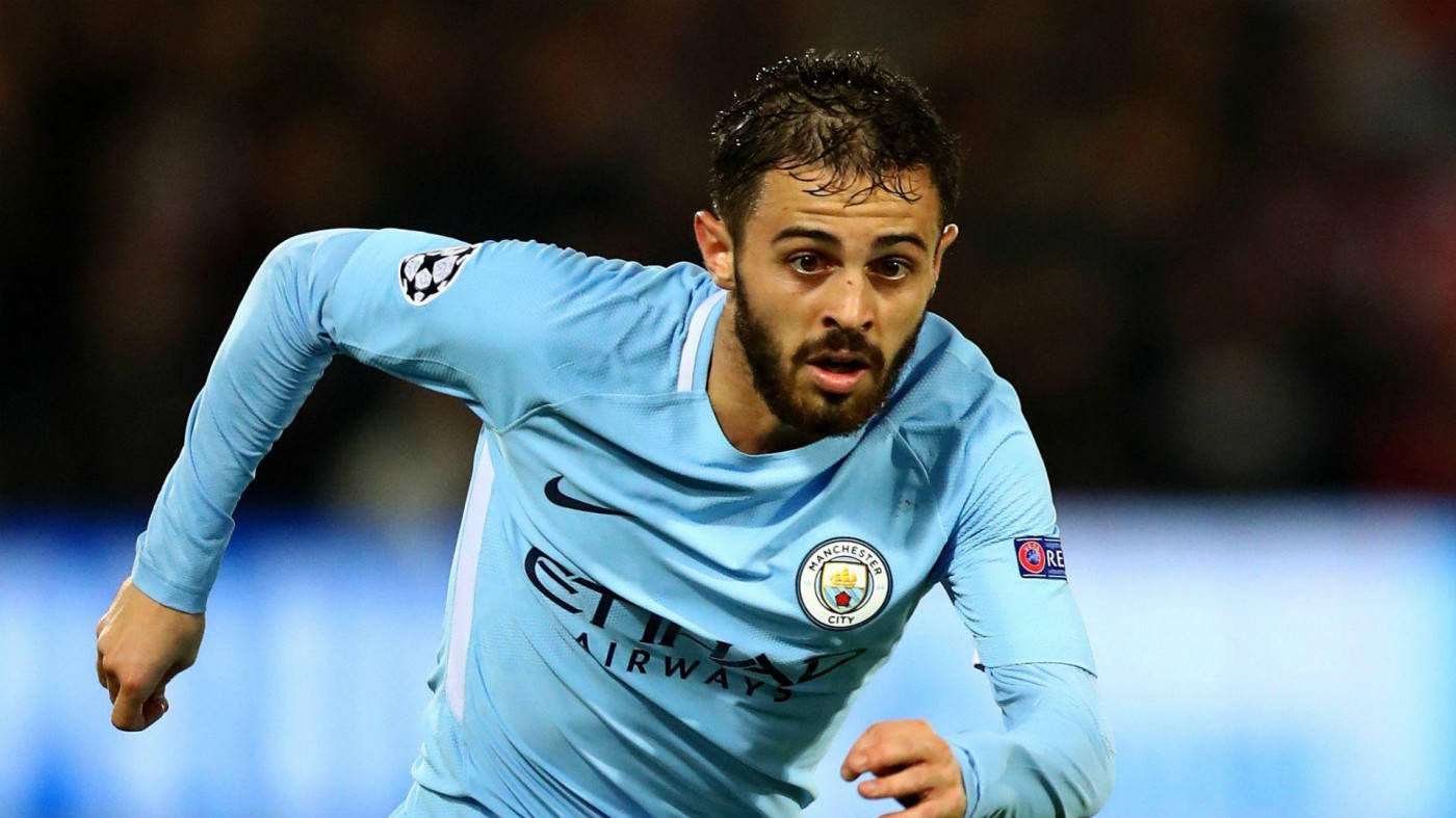 Bernardo Silva Wearing Blue Uniform Sprinting