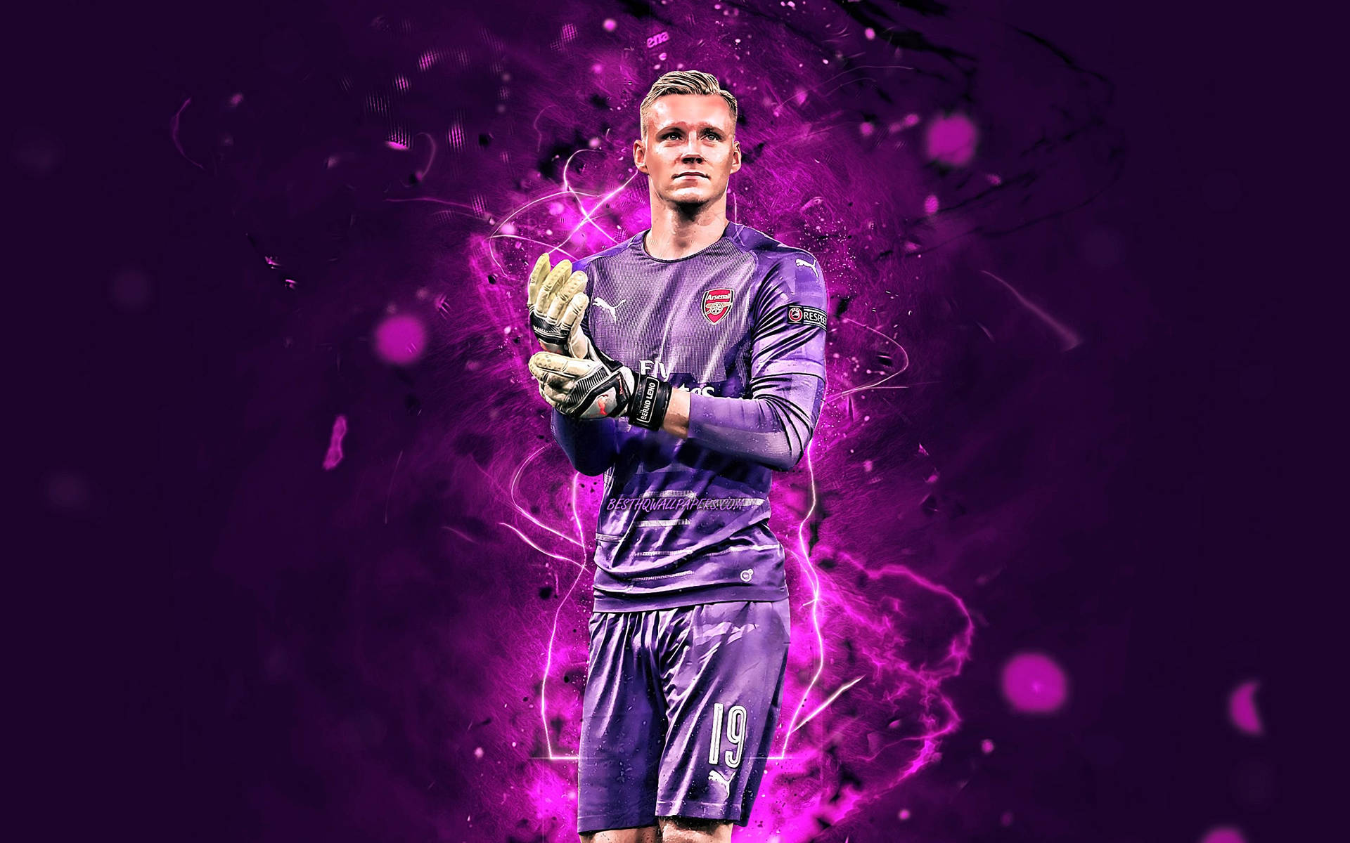 Bernd Leno Abstract Purple Background