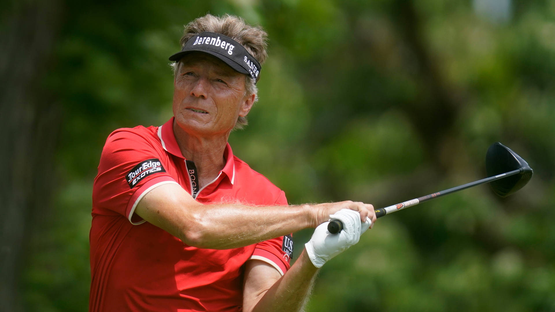 Bernhard Langer In Red Shirt Background