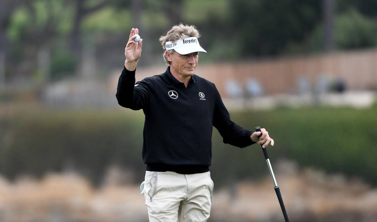 Bernhard Langer Showing Golf Ball Background