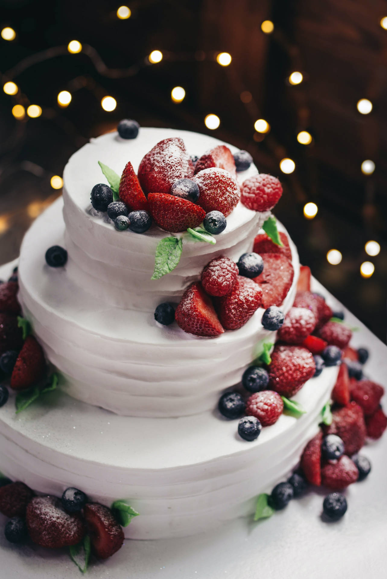 Berries And Cream Cake Background