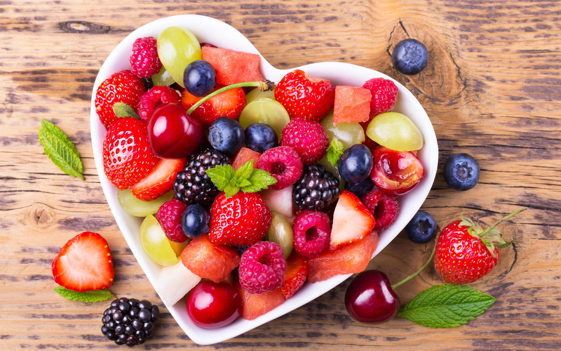 Berries On Heart-shaped Bowl