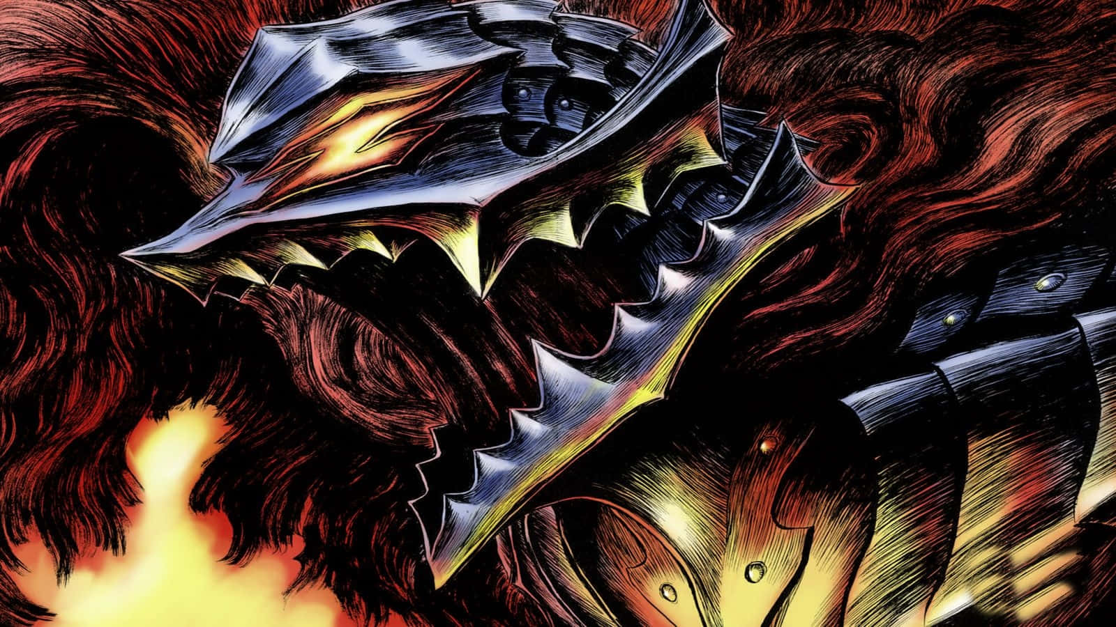 Berserk Armor Guts Fierce Anime Background