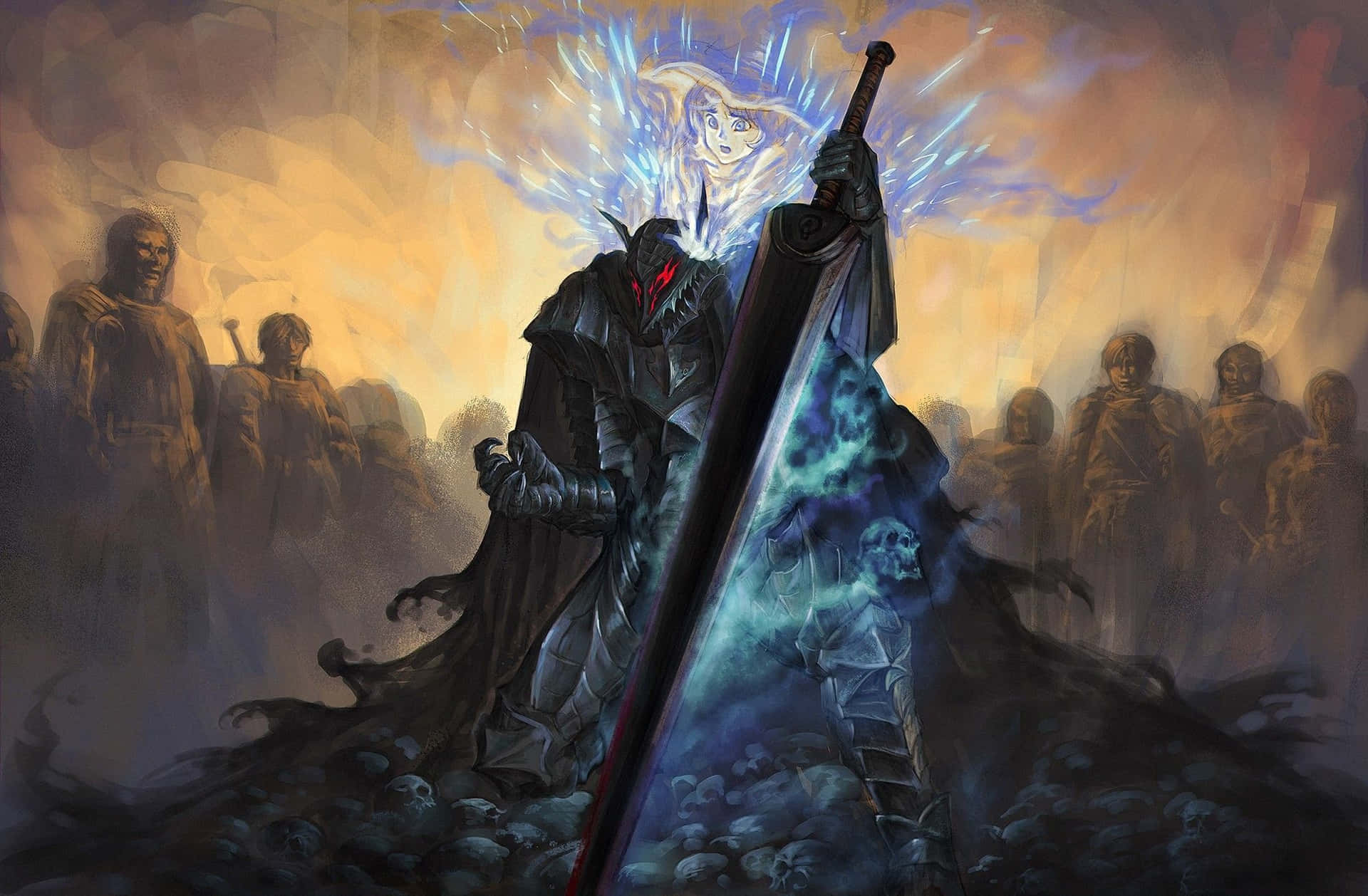 Berserk Armor Sword Summoning Spirits Background