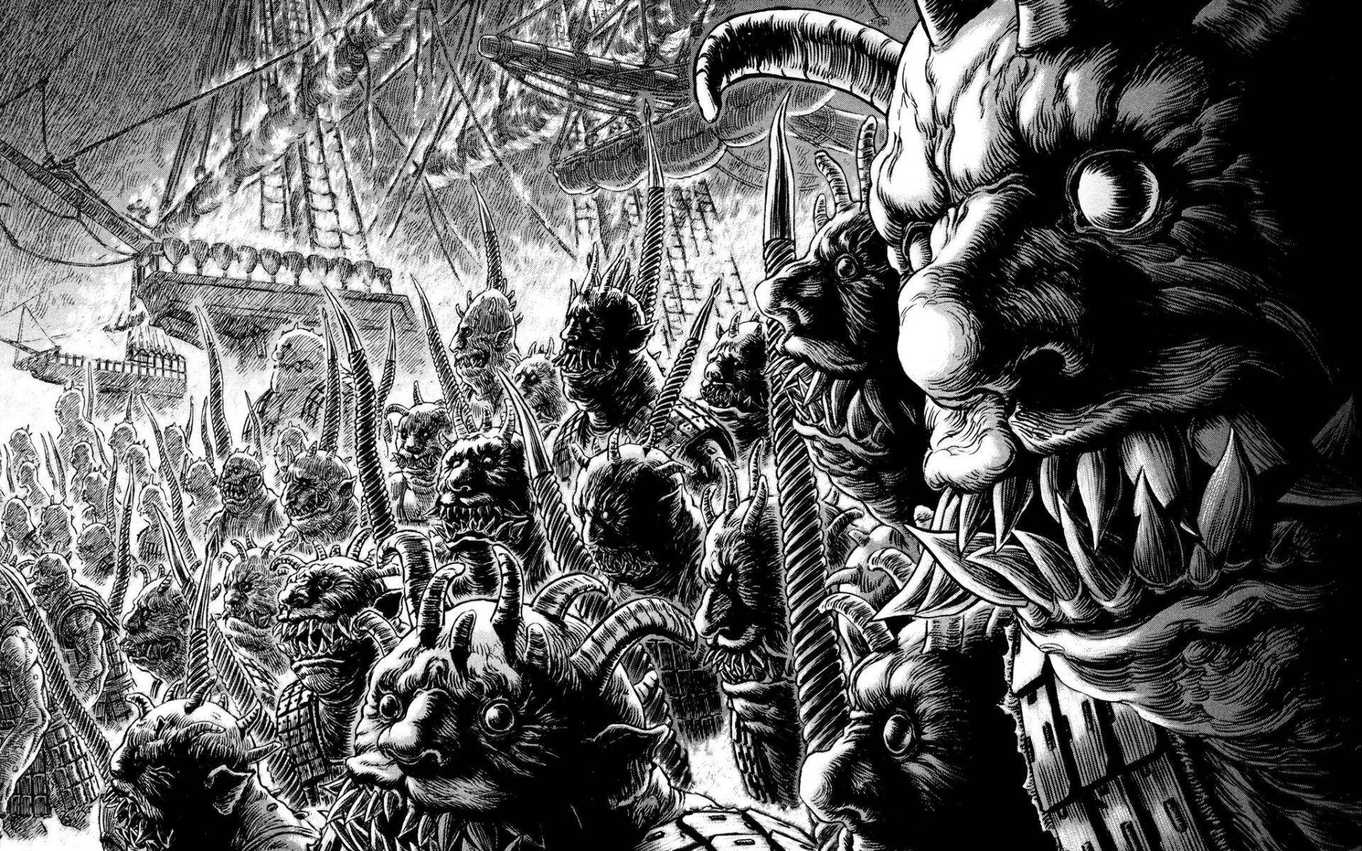 Berserk Dark Fantasy Manga Artwork Background