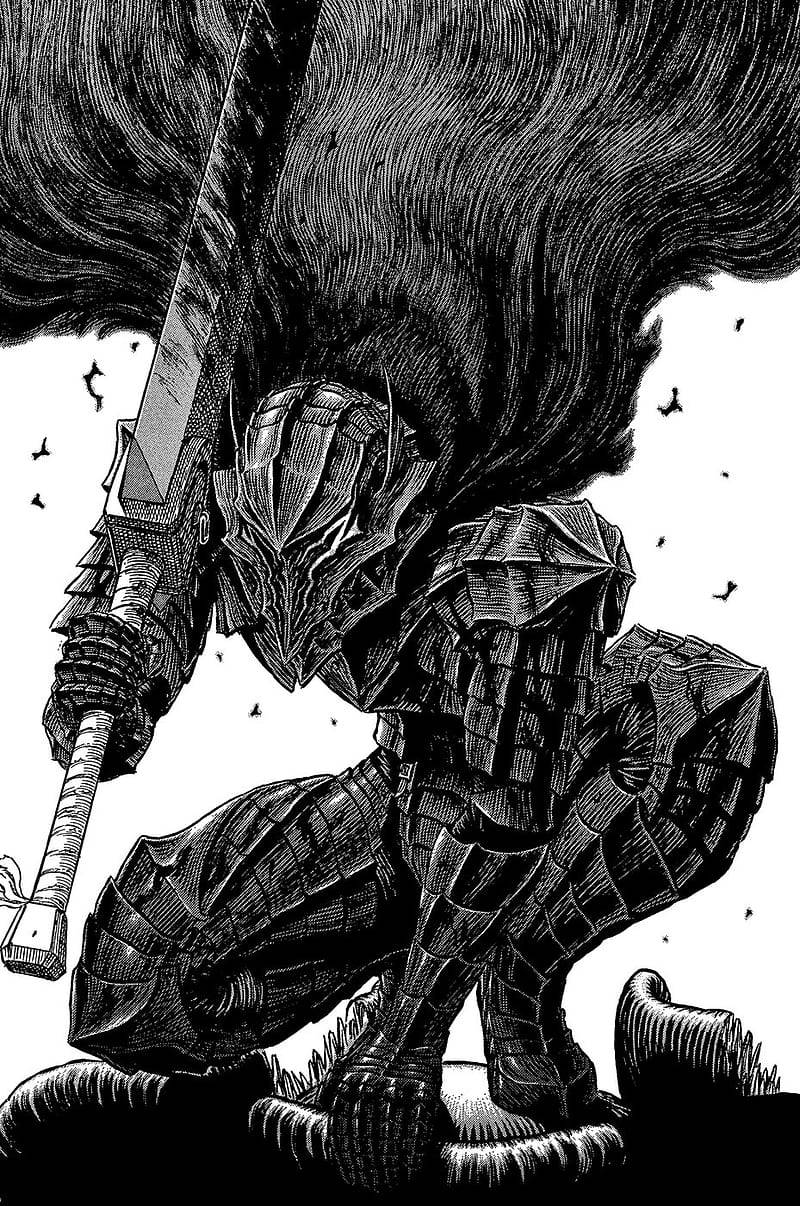 Berserk Guts In Full Armor Background