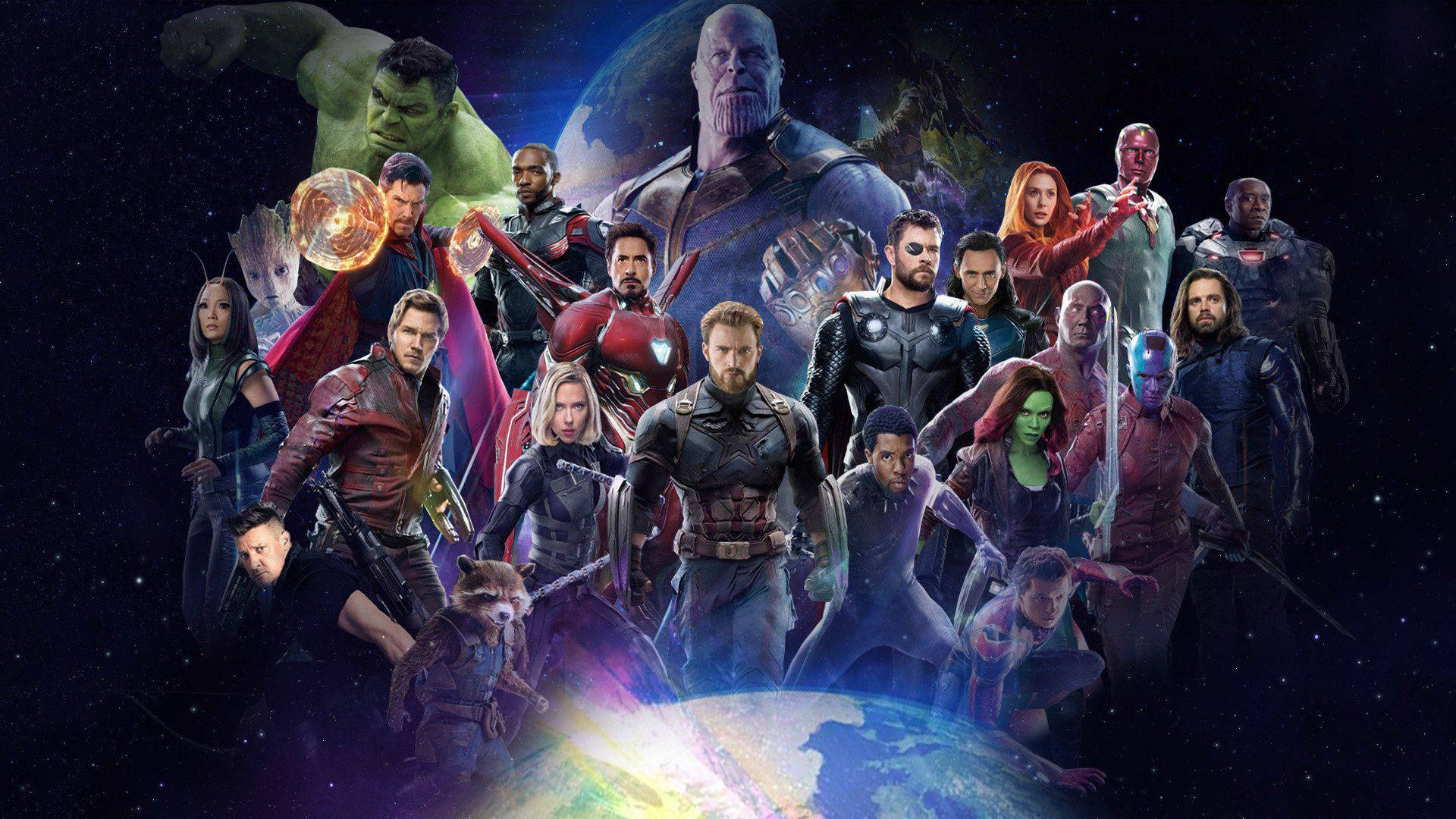 Best Avengers And Thanos With Earths Background