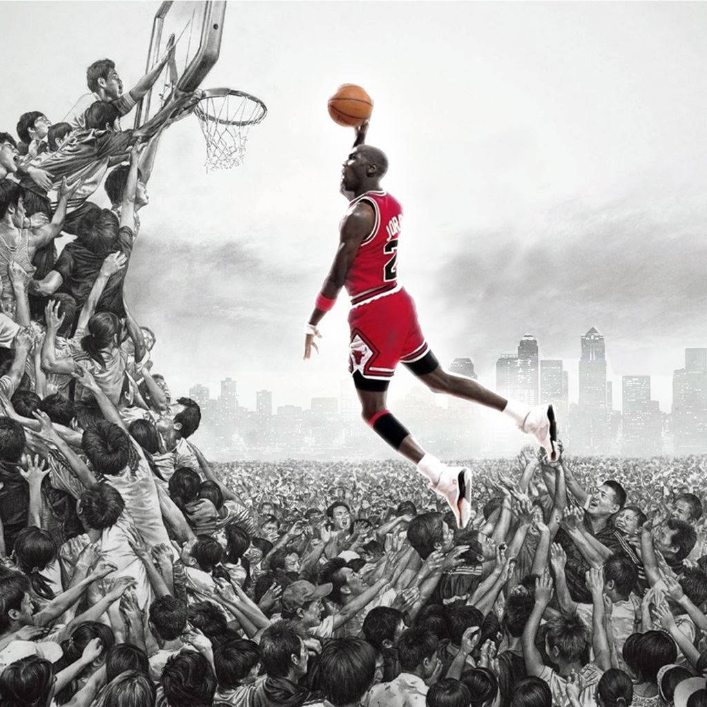 Best Basketball Michael Jordan Dunk Art Background