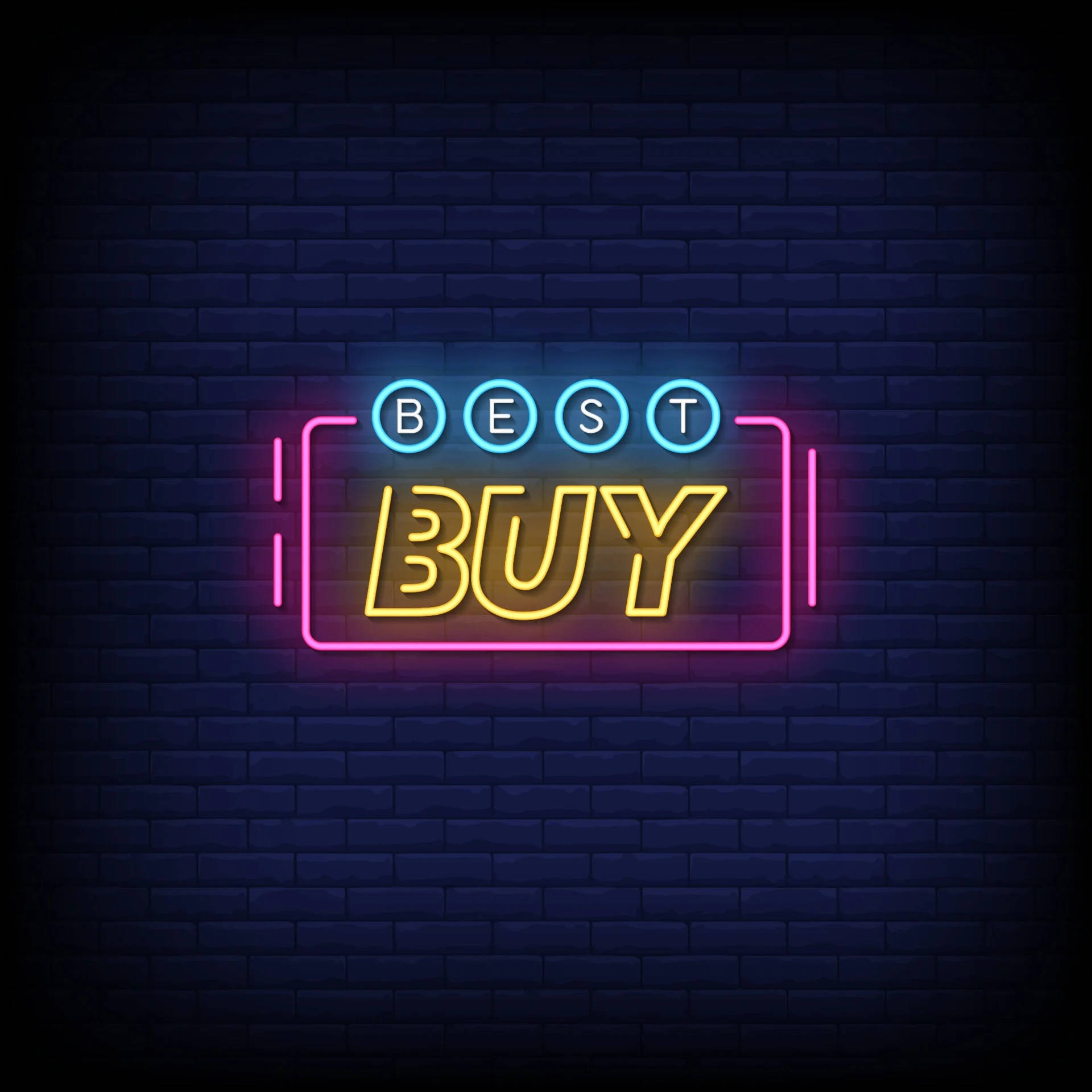 Best Buy Neon Signage Art Background