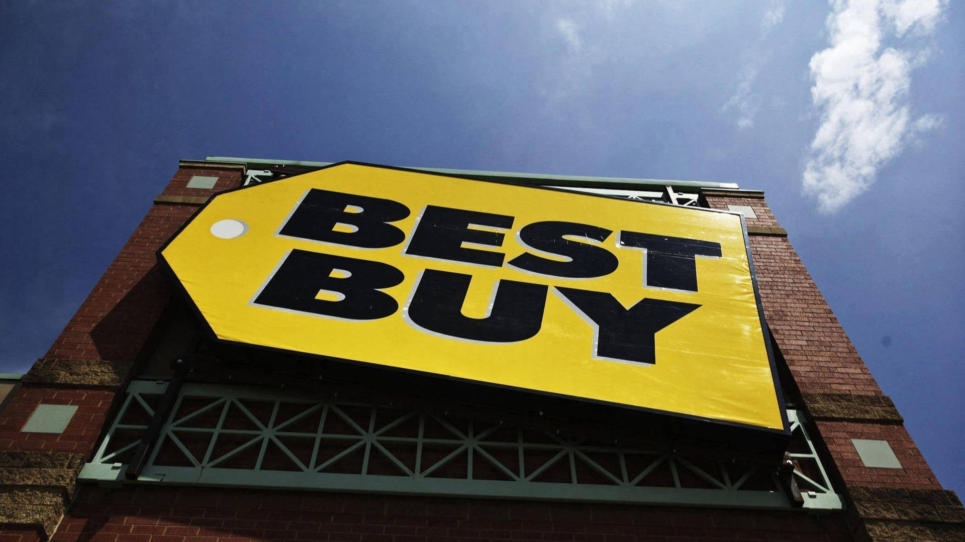 Best Buy Yellow Wall Signage Background