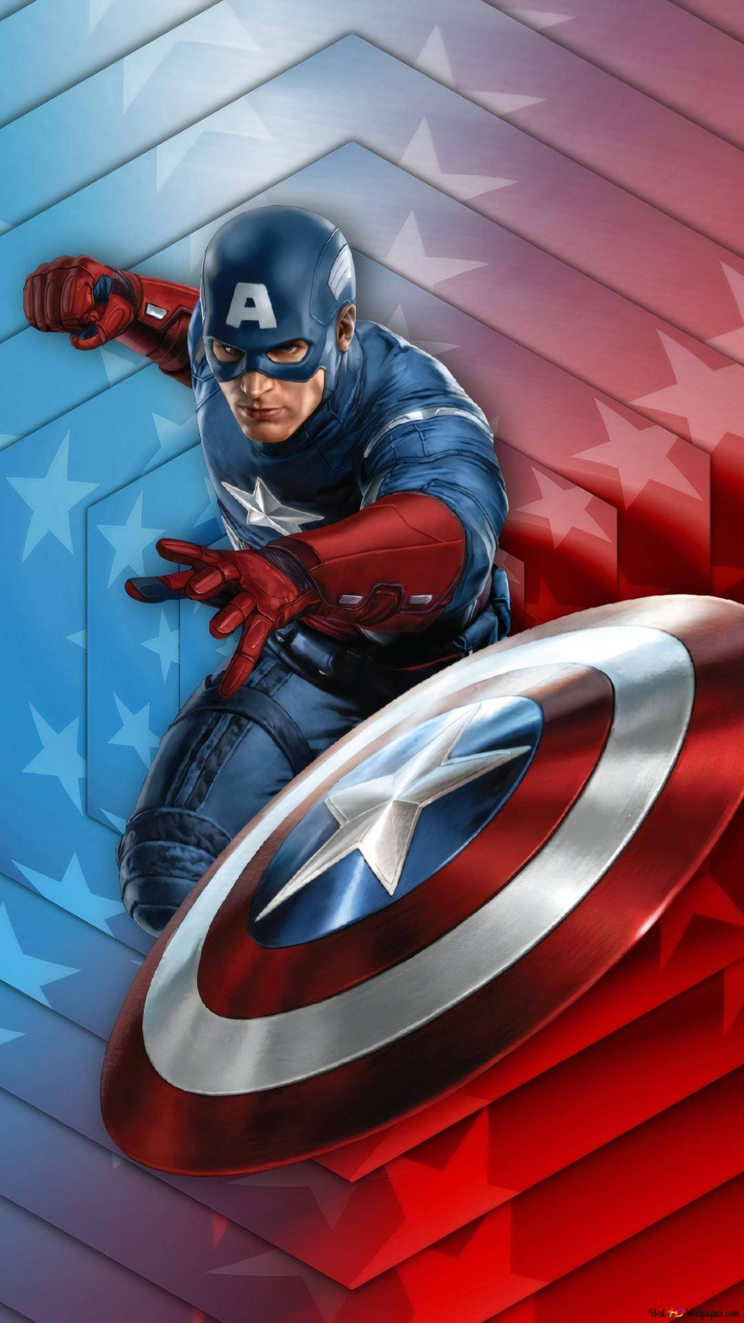 Best Captain America Blue And Red Poster Background