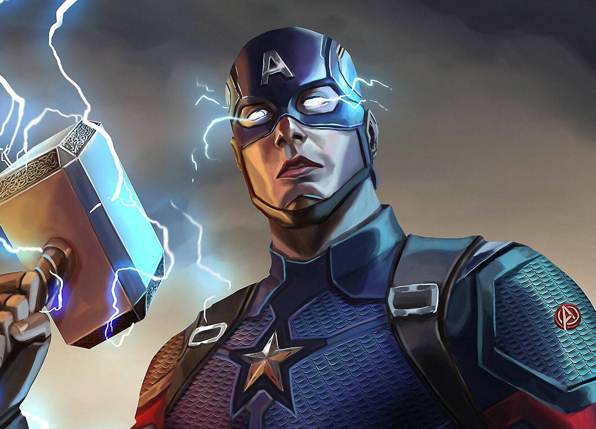 Best Captain America Lightning Mjolnir Background