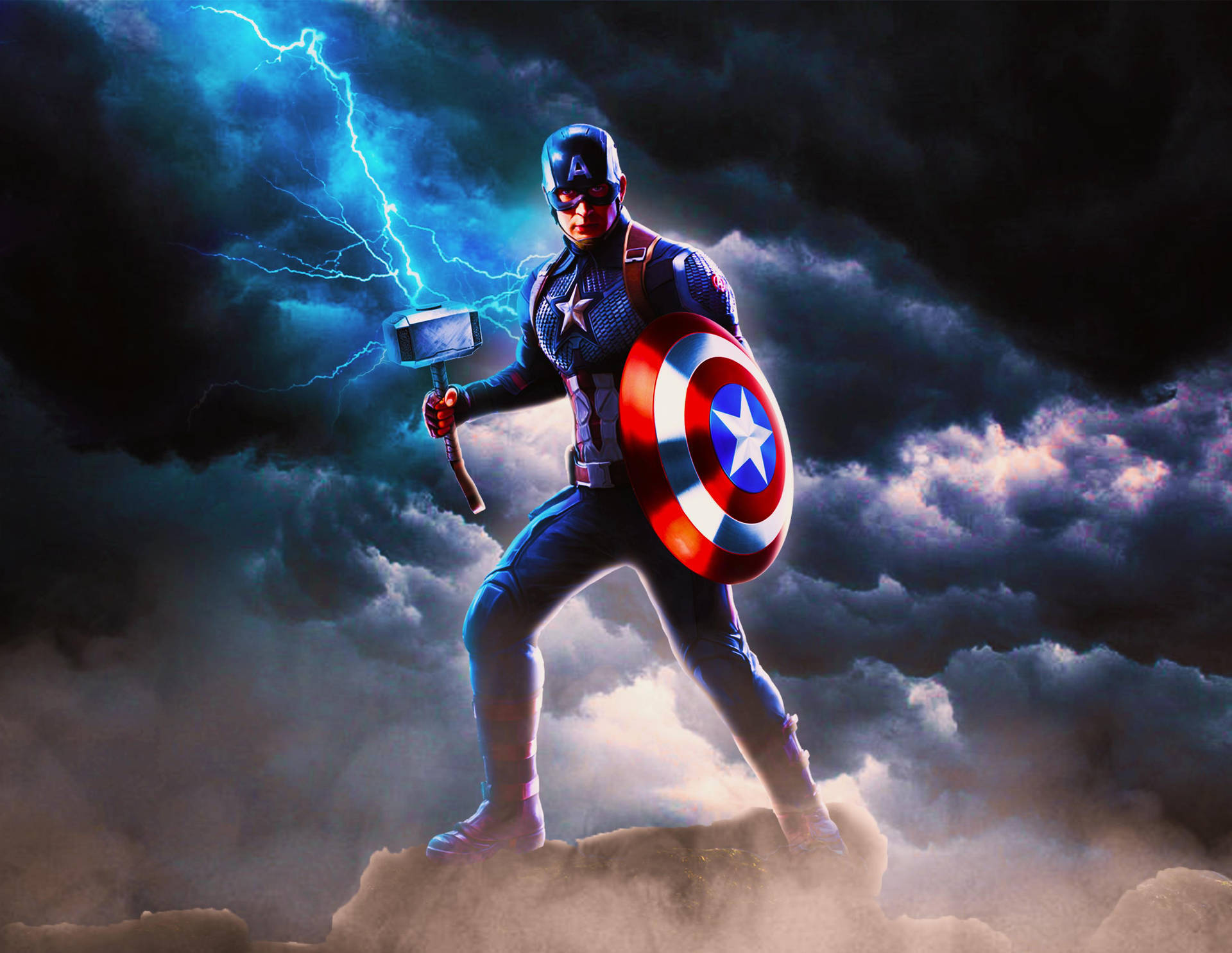 Best Captain America Lightning Background