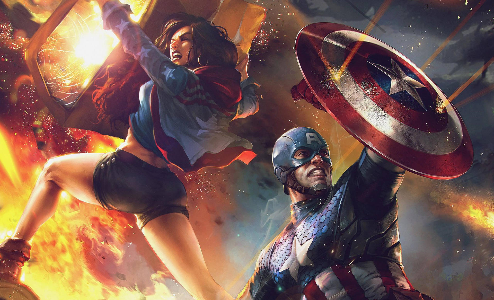 Best Captain America With America Chavez Background