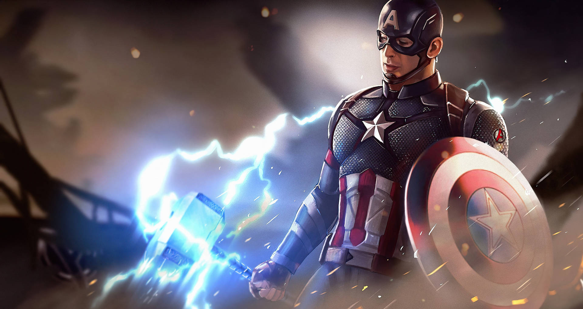 Best Captain America With Mjolnir Background