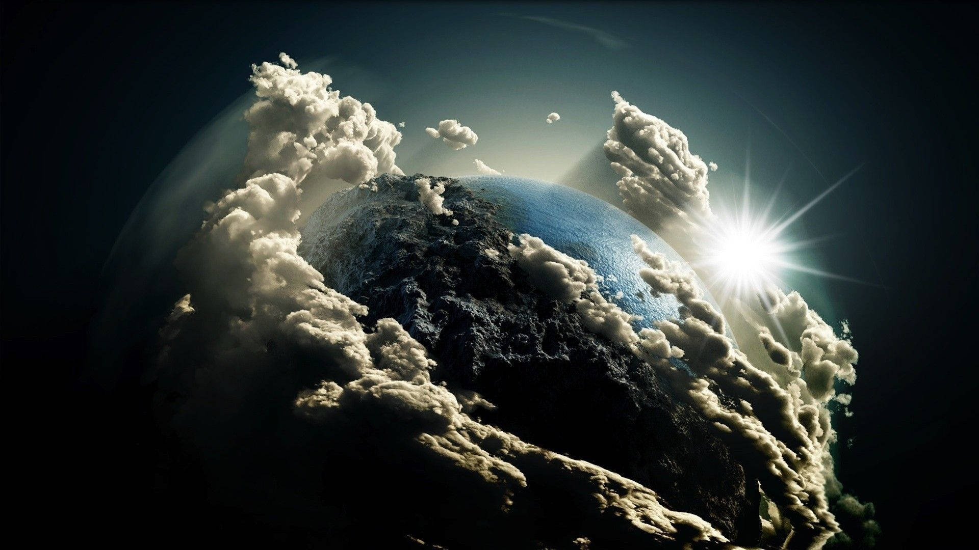 Best Cloudy Outer Space Background