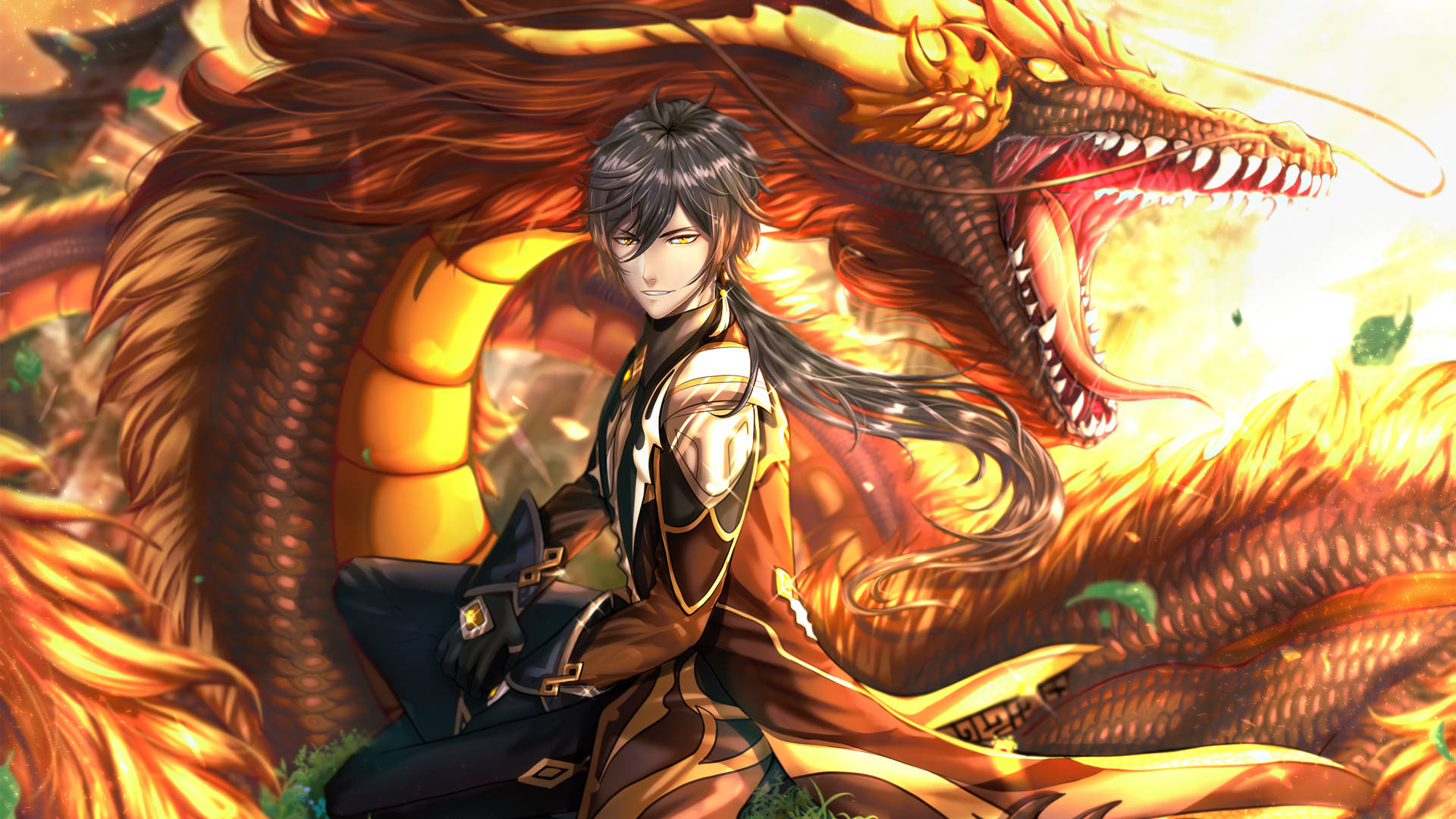 Best Dragon Zhongli Genshin Impact Background