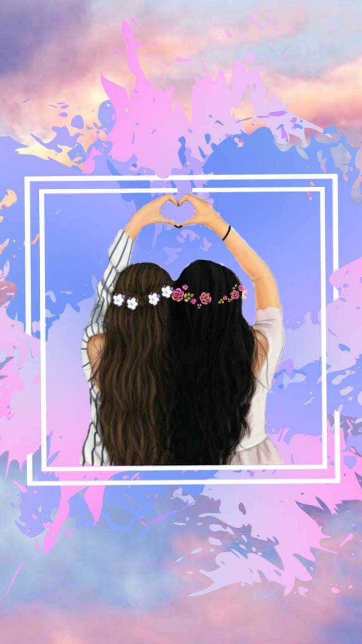 Best Friends Forever Iphone Heart Hands Background