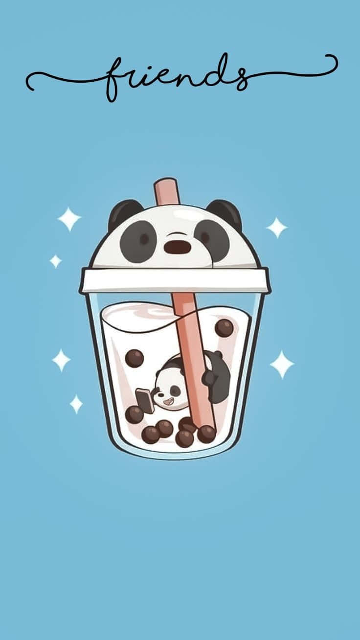 Best Friends Forever Iphone Panda Boba Background