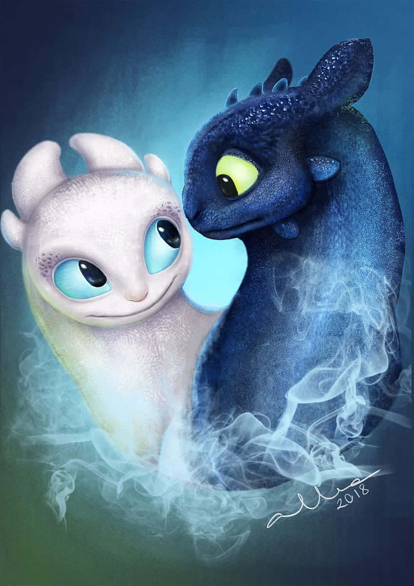 Best Friends Forever - Toothless And Stitch Background