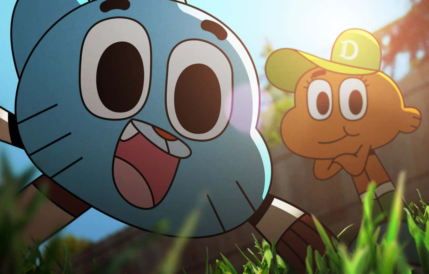 Best Friends Gumball And Darwin Hanging Out Background