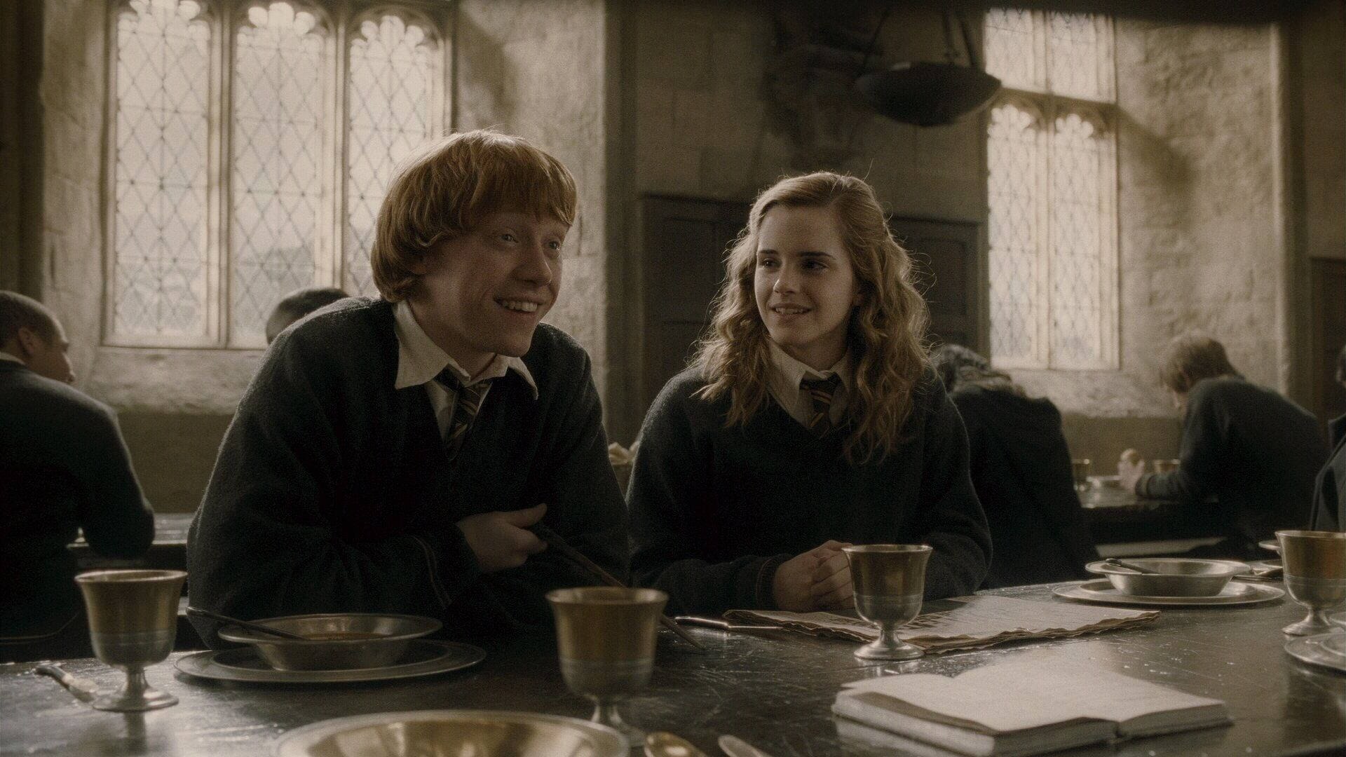Best Friends Hermione Granger And Ron Weasley Background