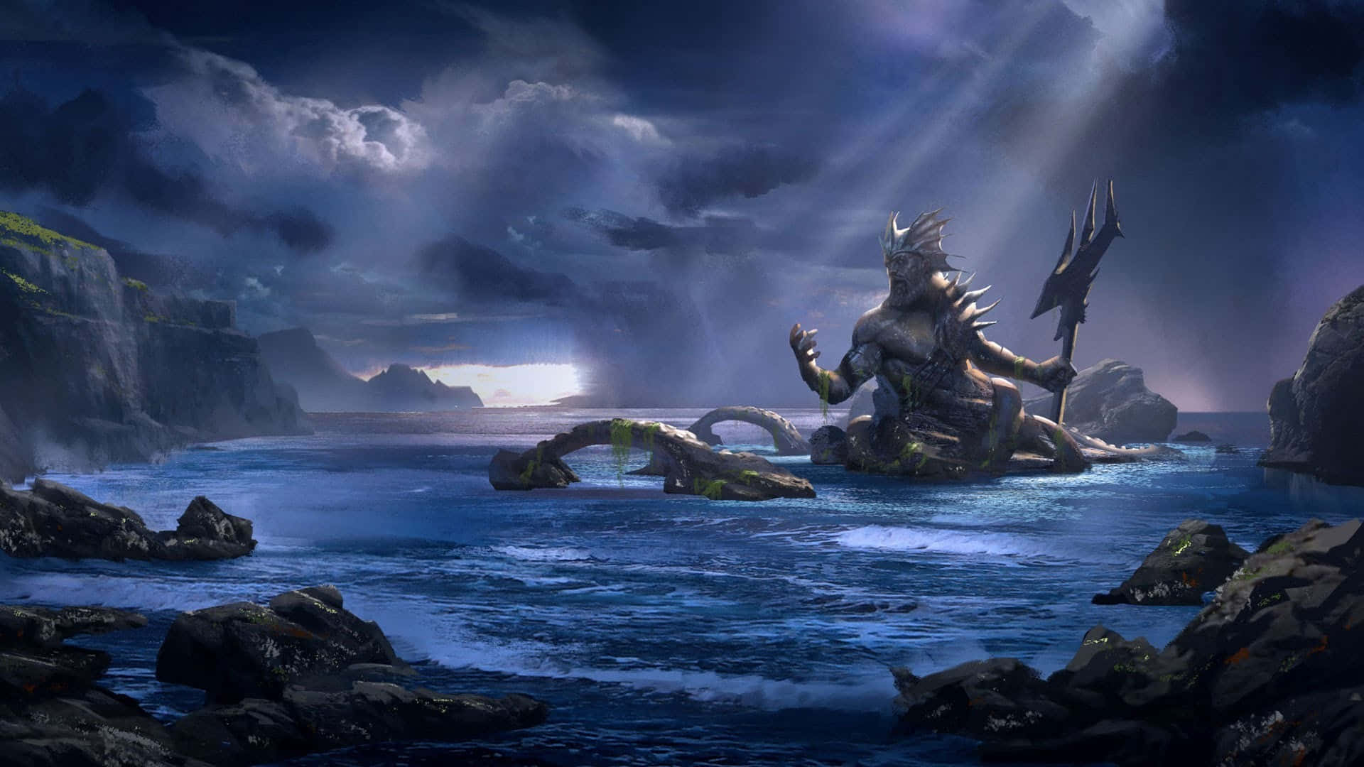 Best Greek Mythology Budhha By The Sea Background